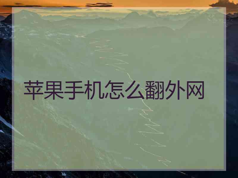 苹果手机怎么翻外网