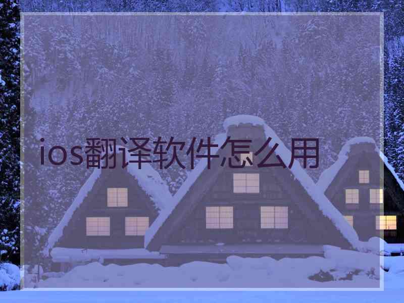 ios翻译软件怎么用