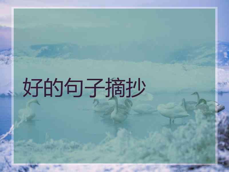 好的句子摘抄