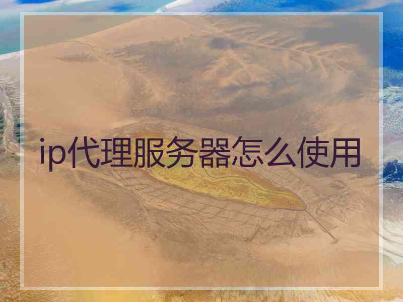 ip代理服务器怎么使用