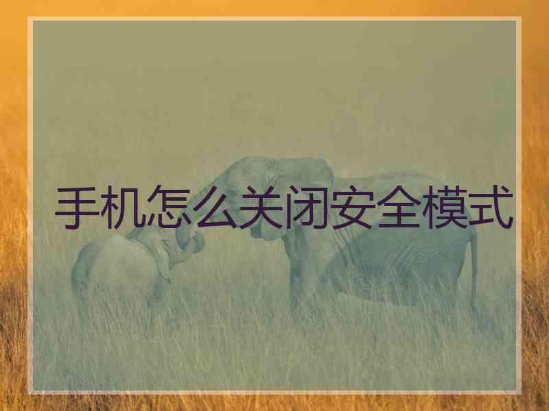 手机怎么关闭安全模式