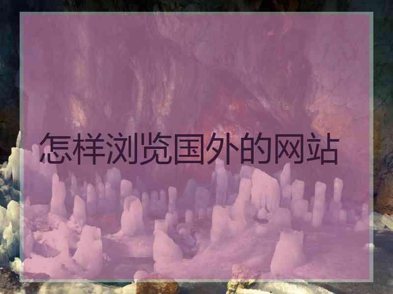 怎样浏览国外的网站