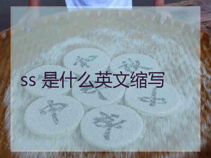 ss 是什么英文缩写