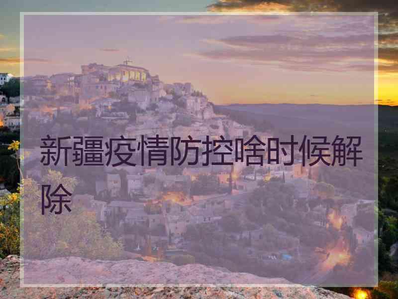 新疆疫情防控啥时候解除