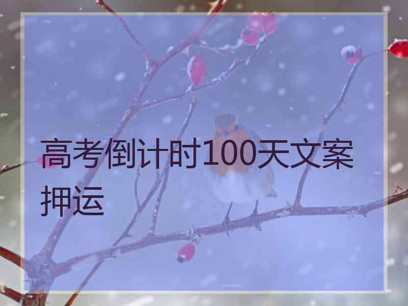 高考倒计时100天文案押运