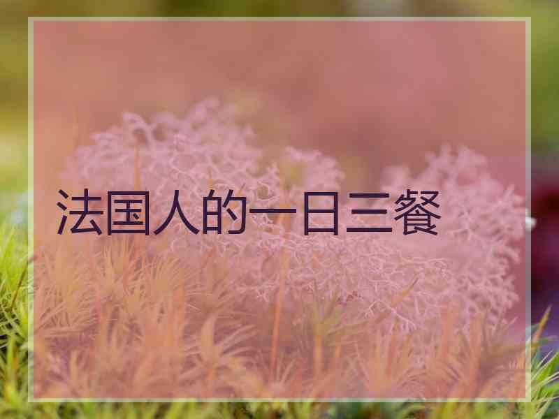 法国人的一日三餐