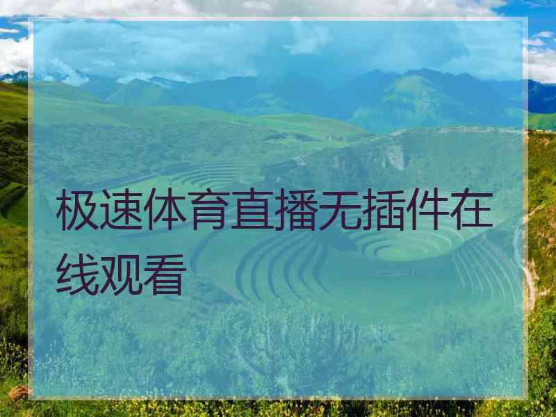 极速体育直播无插件在线观看