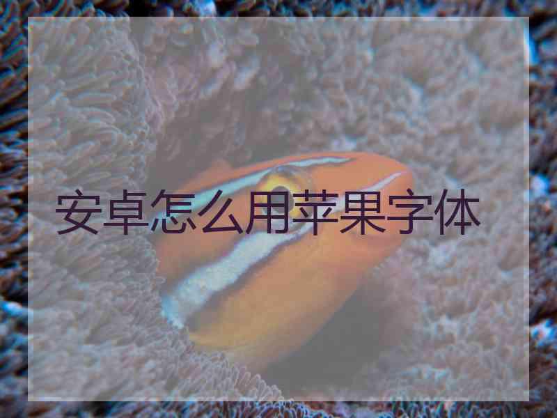 安卓怎么用苹果字体