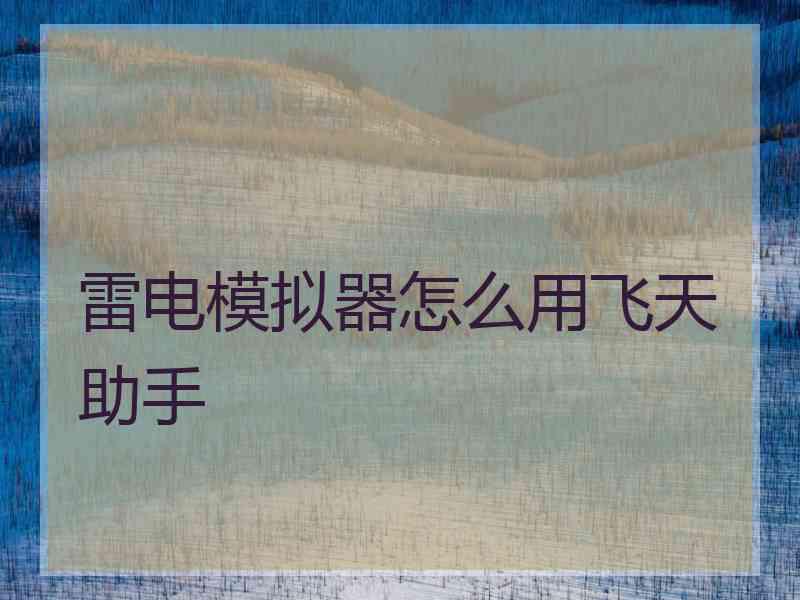 雷电模拟器怎么用飞天助手