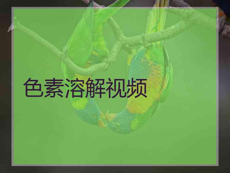 色素溶解视频