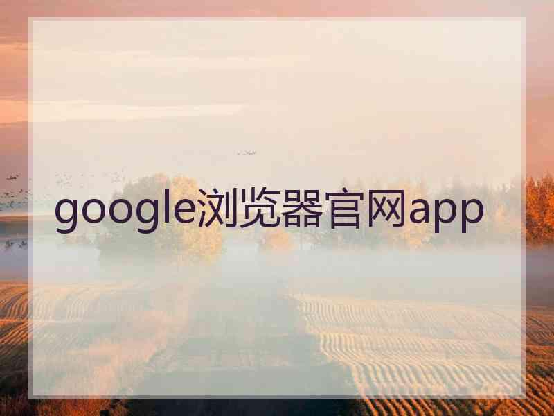 google浏览器官网app