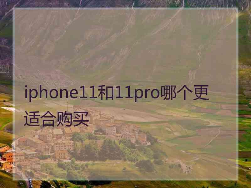 iphone11和11pro哪个更适合购买