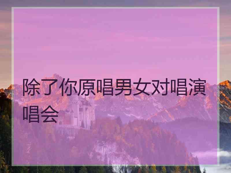 除了你原唱男女对唱演唱会