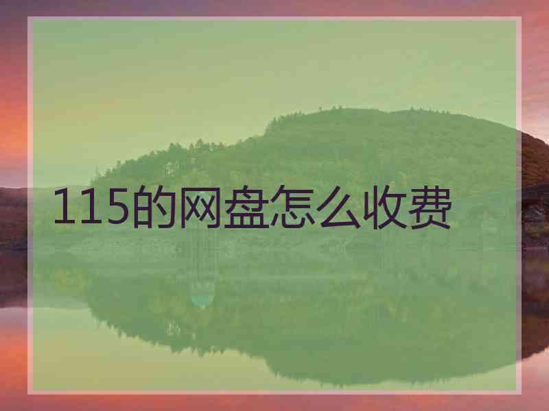 115的网盘怎么收费