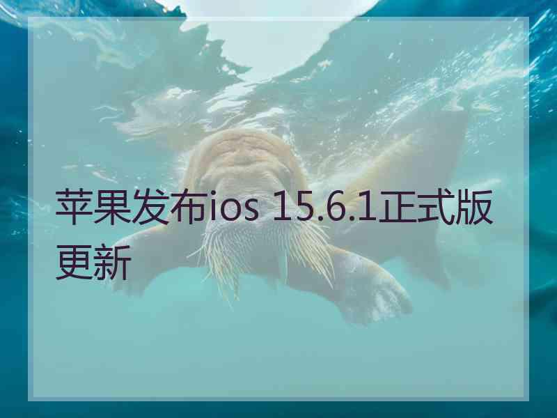 苹果发布ios 15.6.1正式版更新