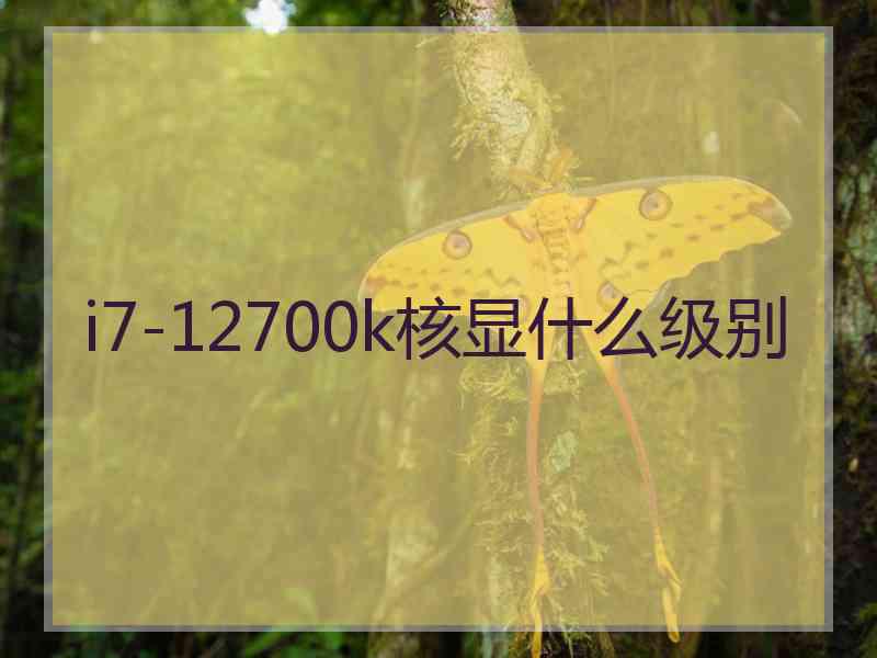 i7-12700k核显什么级别
