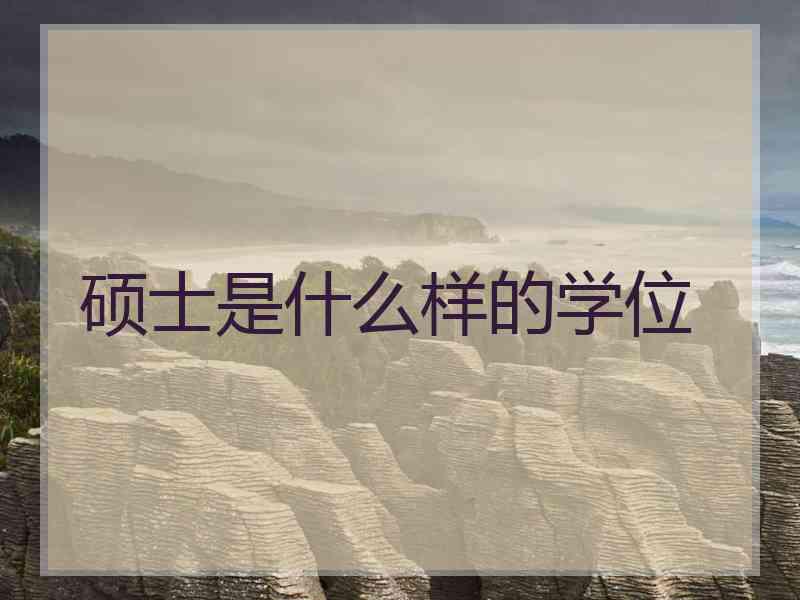 硕士是什么样的学位