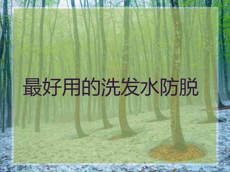 最好用的洗发水防脱