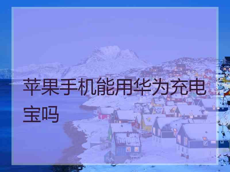 苹果手机能用华为充电宝吗
