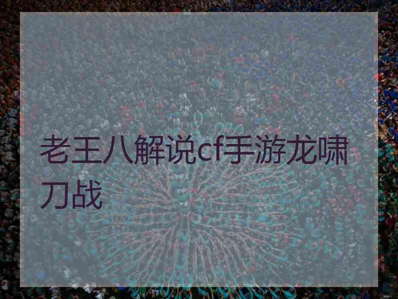 老王八解说cf手游龙啸刀战