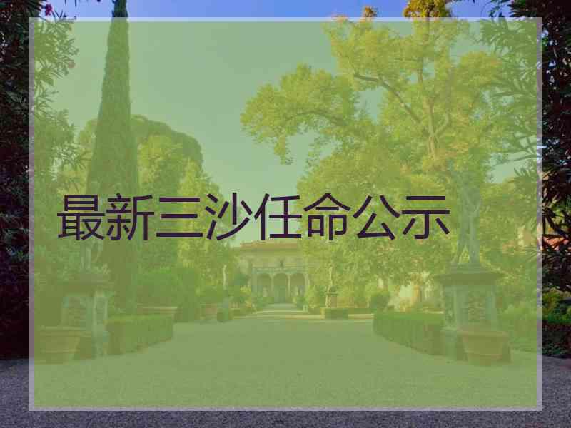 最新三沙任命公示