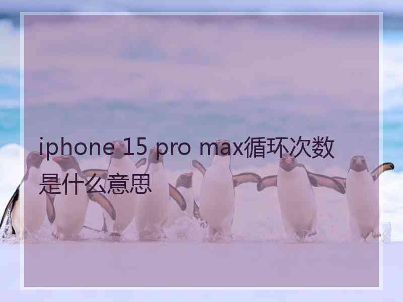 iphone 15 pro max循环次数是什么意思