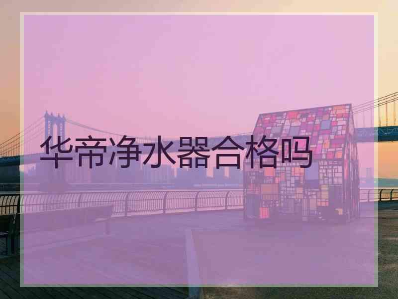 华帝净水器合格吗