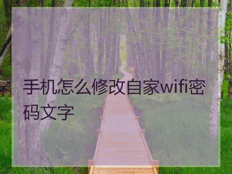 手机怎么修改自家wifi密码文字