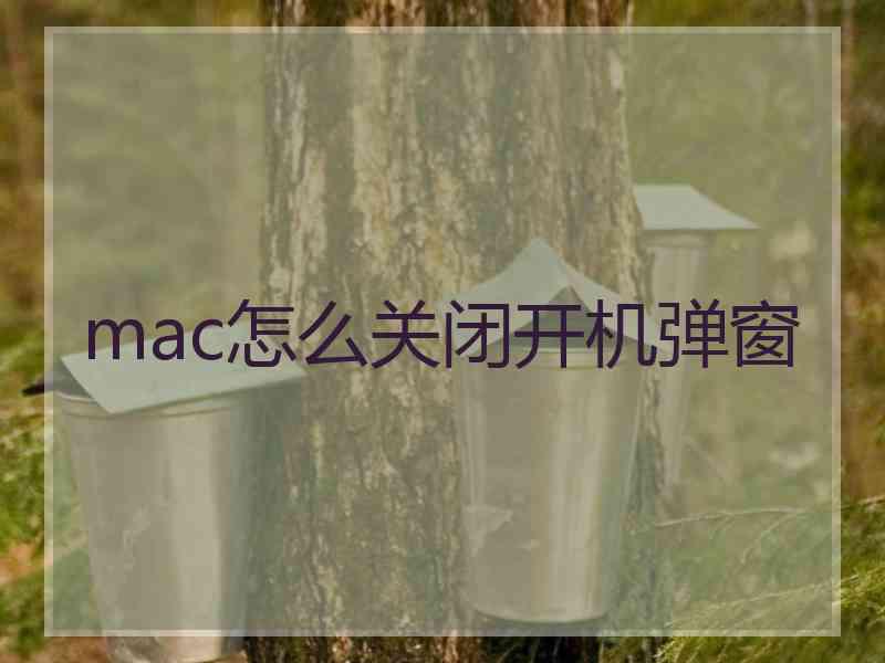 mac怎么关闭开机弹窗
