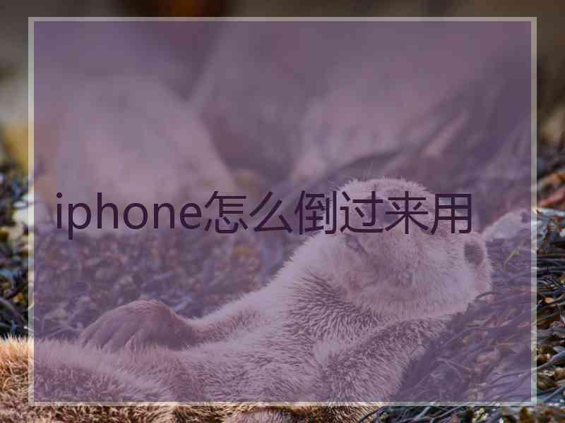 iphone怎么倒过来用