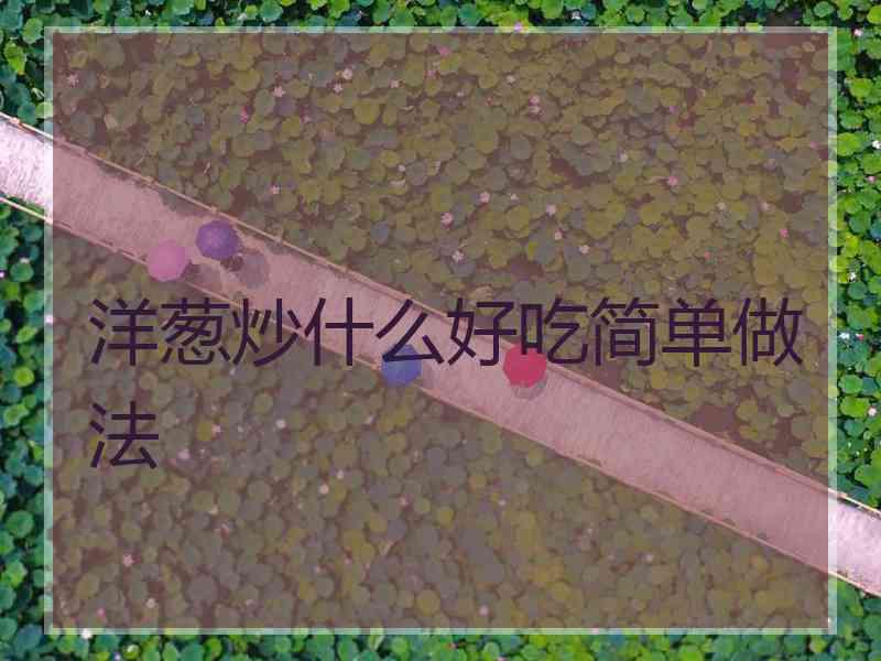 洋葱炒什么好吃简单做法
