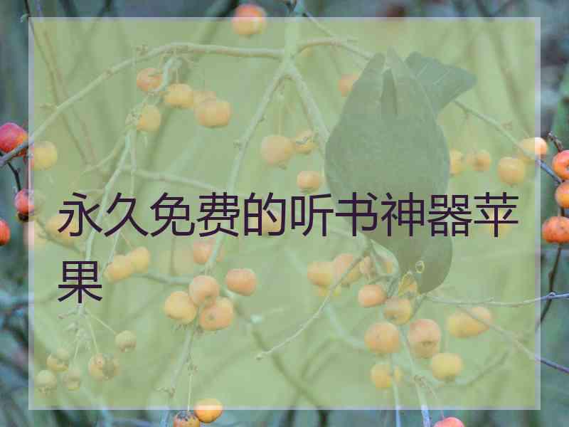 永久免费的听书神器苹果
