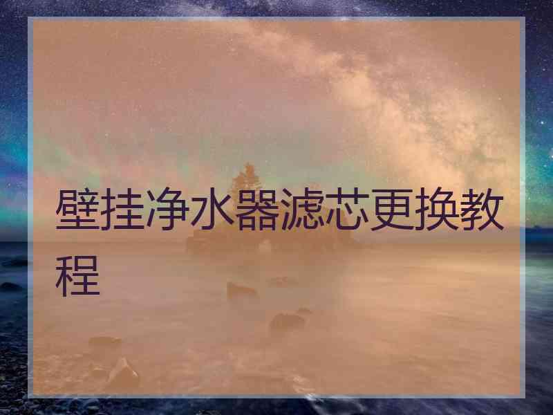 壁挂净水器滤芯更换教程