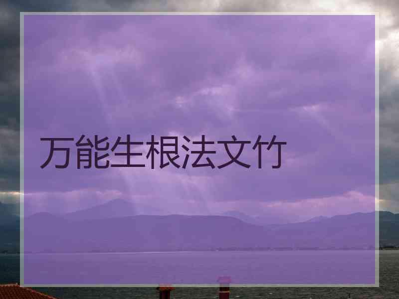 万能生根法文竹
