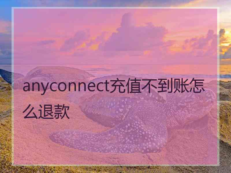 anyconnect充值不到账怎么退款
