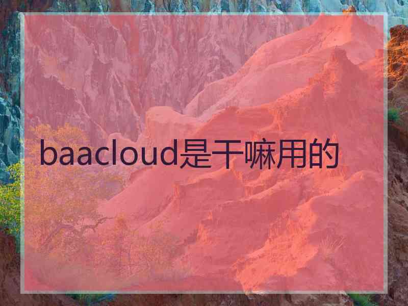 baacloud是干嘛用的
