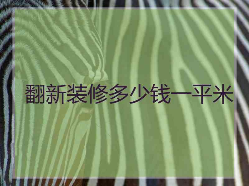翻新装修多少钱一平米