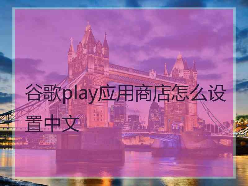 谷歌play应用商店怎么设置中文
