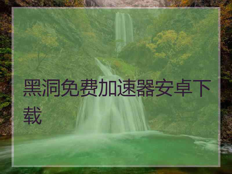 黑洞免费加速器安卓下载