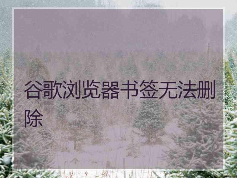 谷歌浏览器书签无法删除