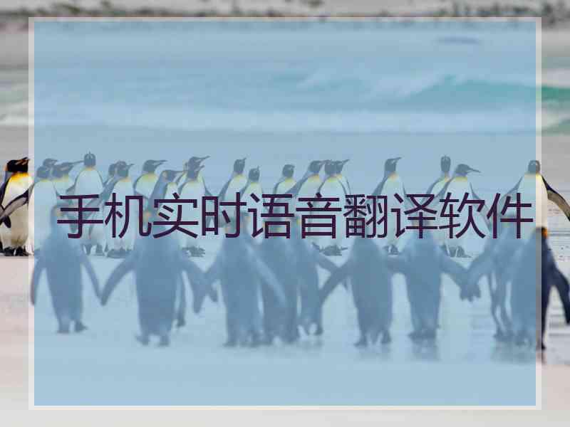 手机实时语音翻译软件
