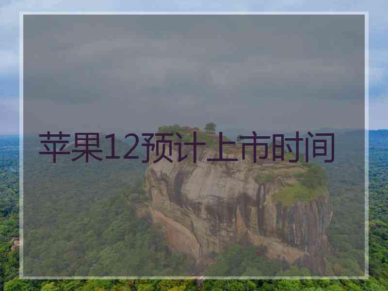 苹果12预计上市时间