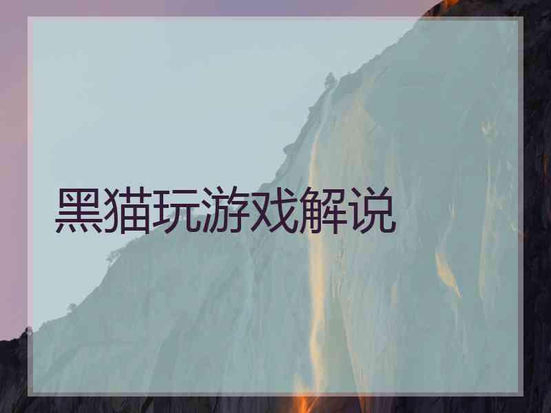 黑猫玩游戏解说