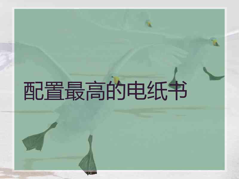 配置最高的电纸书