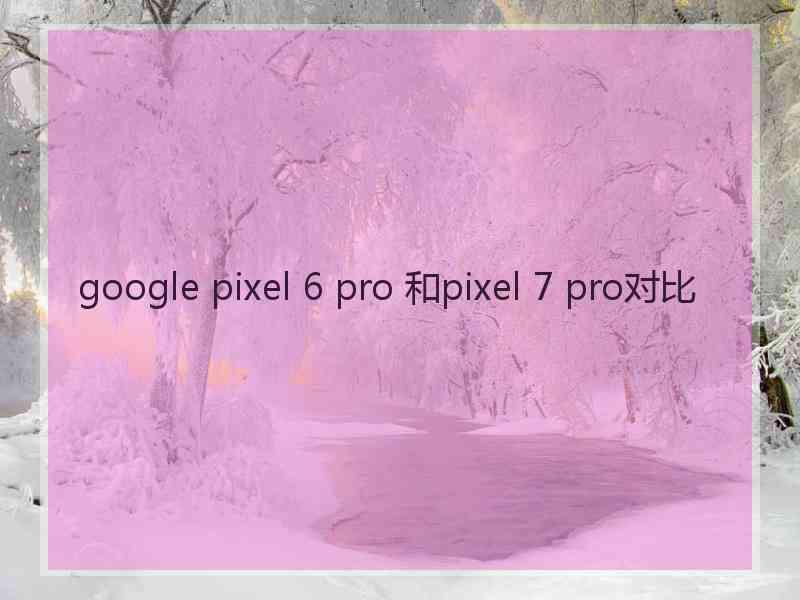 google pixel 6 pro 和pixel 7 pro对比