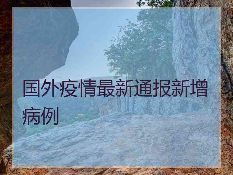 国外疫情最新通报新增病例