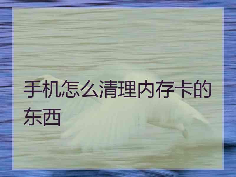 手机怎么清理内存卡的东西