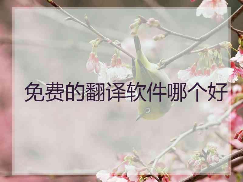 免费的翻译软件哪个好