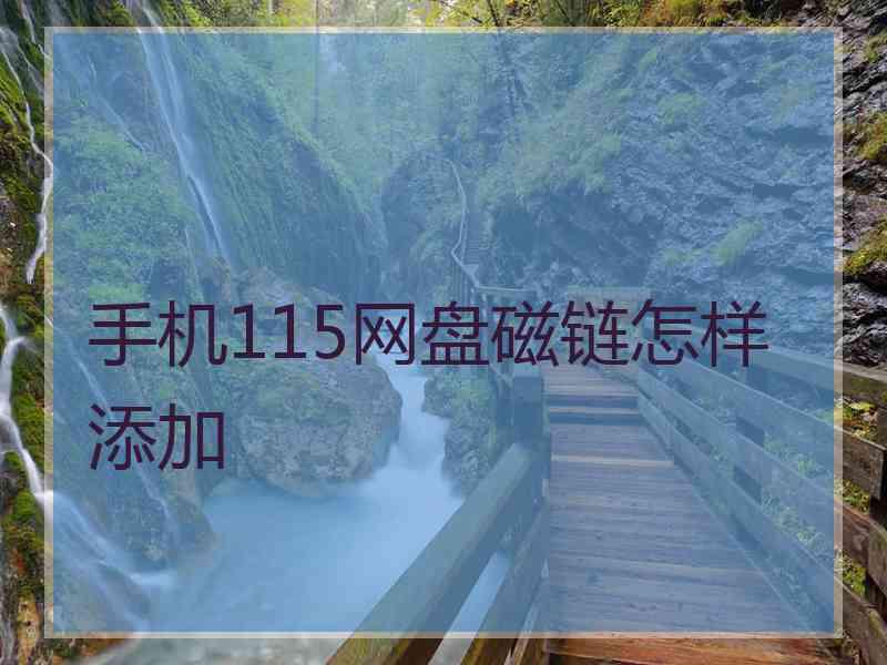 手机115网盘磁链怎样添加