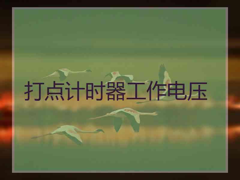 打点计时器工作电压
